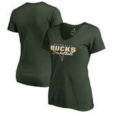 Milwaukee Bucks Women's Script Assist T-Shirt - Hunter Green discount