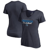 Minnesota Timberwolves Women's Script Assist V-Neck T-Shirt - Navy discount