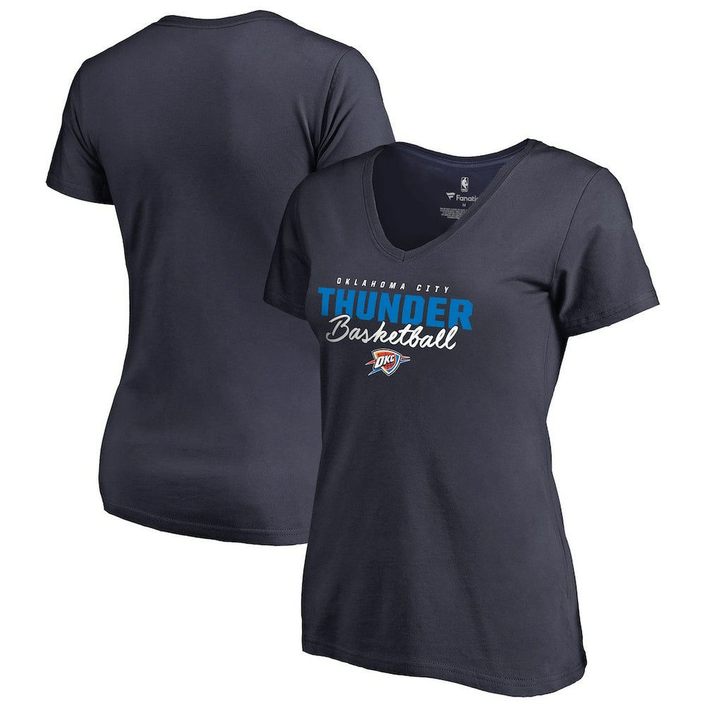 Oklahoma City Thunder Women's Script Assist V-Neck T-Shirt - Navy cheap