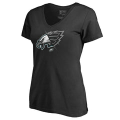 Philadelphia Eagles Women's X-Ray Slim Fit V-Neck T-Shirt - Black on sale