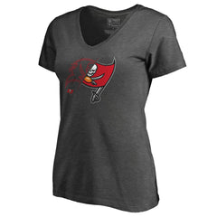 Tampa Bay Buccaneers Women's X-Ray Slim Fit V-Neck T-Shirt - Heathered Gray for sale