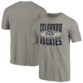 Colorado Rockies Cooperstown Collection Antique Stack Tri-Blend T-Shirt - Gray