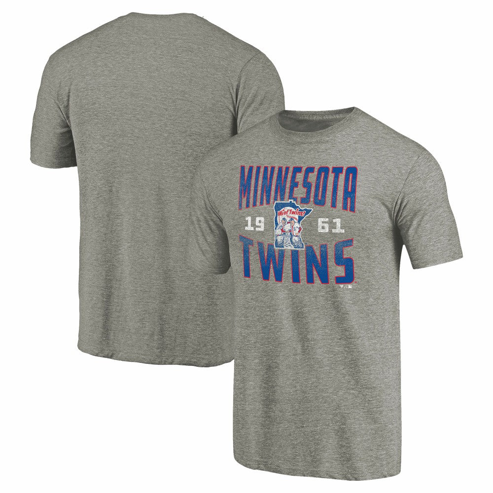 Minnesota Twins Cooperstown Collection Antique Stack Tri-Blend T-Shirt - Gray