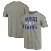 Minnesota Twins Cooperstown Collection Antique Stack Tri-Blend T-Shirt - Gray
