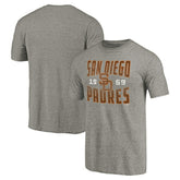 San Diego Padres Cooperstown Collection Antique Stack Tri-Blend T-Shirt - Gray