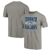 Toronto Blue Jays Cooperstown Collection Antique Stack Tri-Blend T-Shirt - Gray
