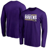 Baltimore Ravens Iconic Collection On Side Stripe Long Sleeve T-Shirt - Purple discount