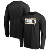New Orleans Saints Iconic Collection On Side Stripe Long Sleeve T-Shirt - Black cheap