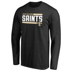New Orleans Saints Iconic Collection On Side Stripe Long Sleeve T-Shirt - Black cheap