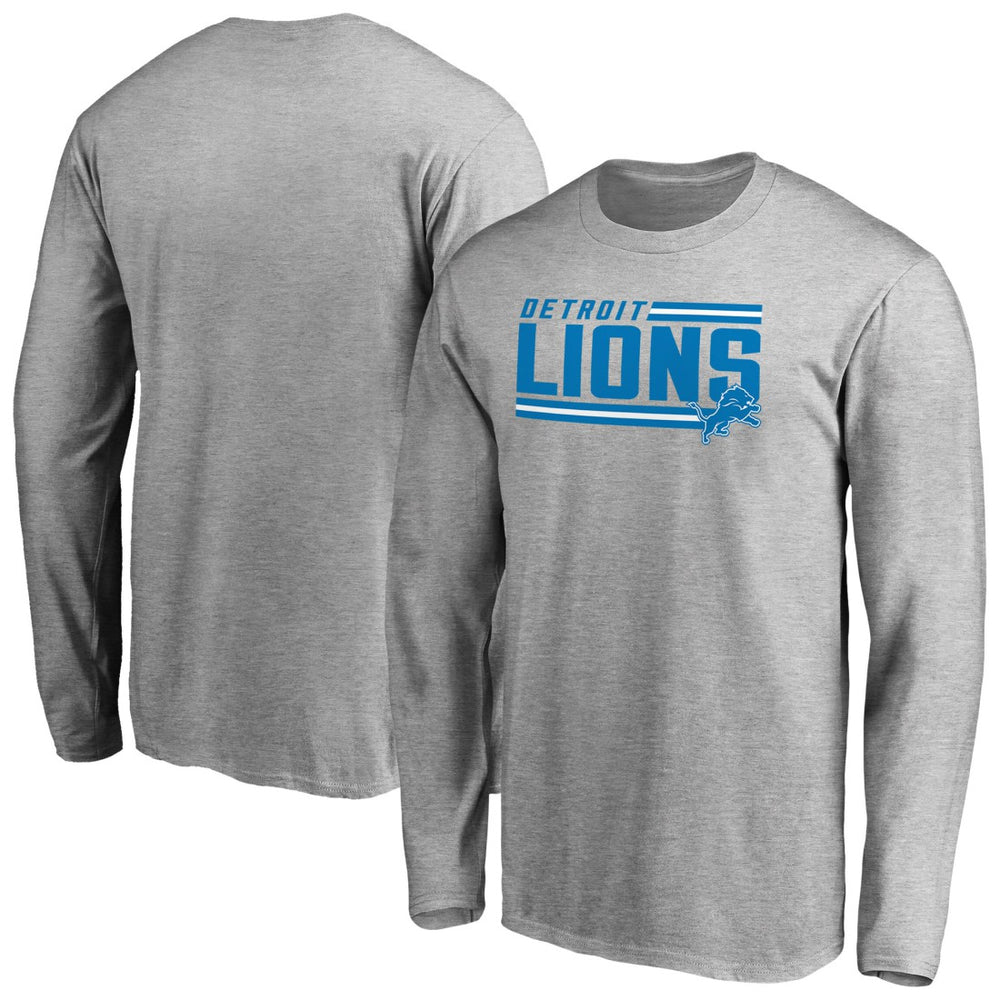 Detroit Lions Iconic Collection On Side Stripe Long Sleeve T-Shirt - Ash outlet