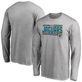 Jacksonville Jaguars Iconic Collection On Side Stripe Long Sleeve T-Shirt - Ash for sale