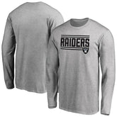 Las Vegas Raiders Iconic Collection On Side Stripe Long Sleeve T-Shirt - Ash cheap