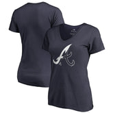 Atlanta Braves Women's X-Ray V-Neck T-Shirt - Navy