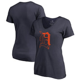 Detroit Tigers Women's X-Ray V-Neck T-Shirt - Navy