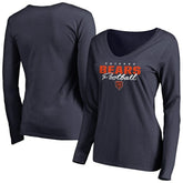Chicago Bears Women's Iconic Collection Script Assist Long Sleeve V-Neck T-Shirt - Navy online