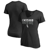 Chicago White Sox Women's Fade Out V-Neck T-Shirt - Black