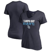 Tampa Bay Rays Women's Fade Out V-Neck T-Shirt - Navy