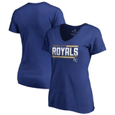 Kansas City Royals Women's Onside Stripe V-Neck T-Shirt - Royal