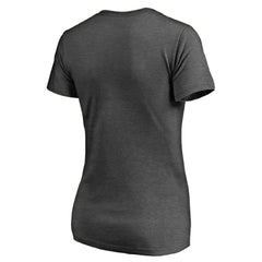 Los Angeles Dodgers Women's Charcoal Stack V-Neck T-Shirt - Ash