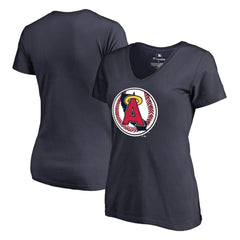 California Angels Women's Cooperstown Collection Vintage Forbes V-Neck T-Shirt - Navy