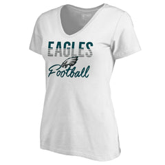 Philadelphia Eagles Women's Free Line V-Neck T-Shirt - White cheap