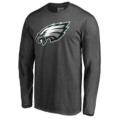 Philadelphia Eagles Primary Logo Long Sleeve T-Shirt - Heathered Charcoal on sale