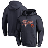 Detroit Tigers Team Lockup Fitted Pullover Hoodie - Navy