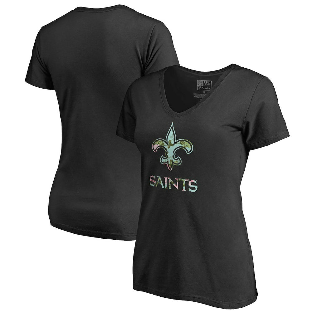 New Orleans Saints Women's Lovely V-Neck T-Shirt - Black cheap