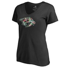 Nashville Predators Women's Lovely V-Neck T-Shirt Black