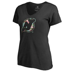 New Jersey Devils Women's Lovely V-Neck T-Shirt Black