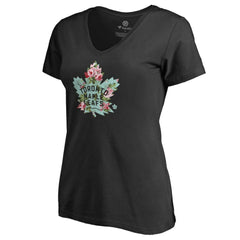 Toronto Maple Leafs Women's Lovely V-Neck T-Shirt Black