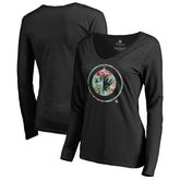 Winnipeg Jets Women's Lovely Long Sleeve V-Neck T-Shirt Black