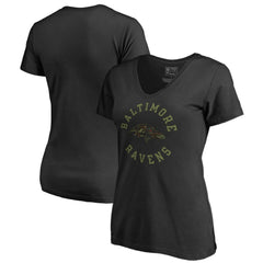 Baltimore Ravens Women's Camo Collection Liberty V-Neck T-Shirt - Black on sale