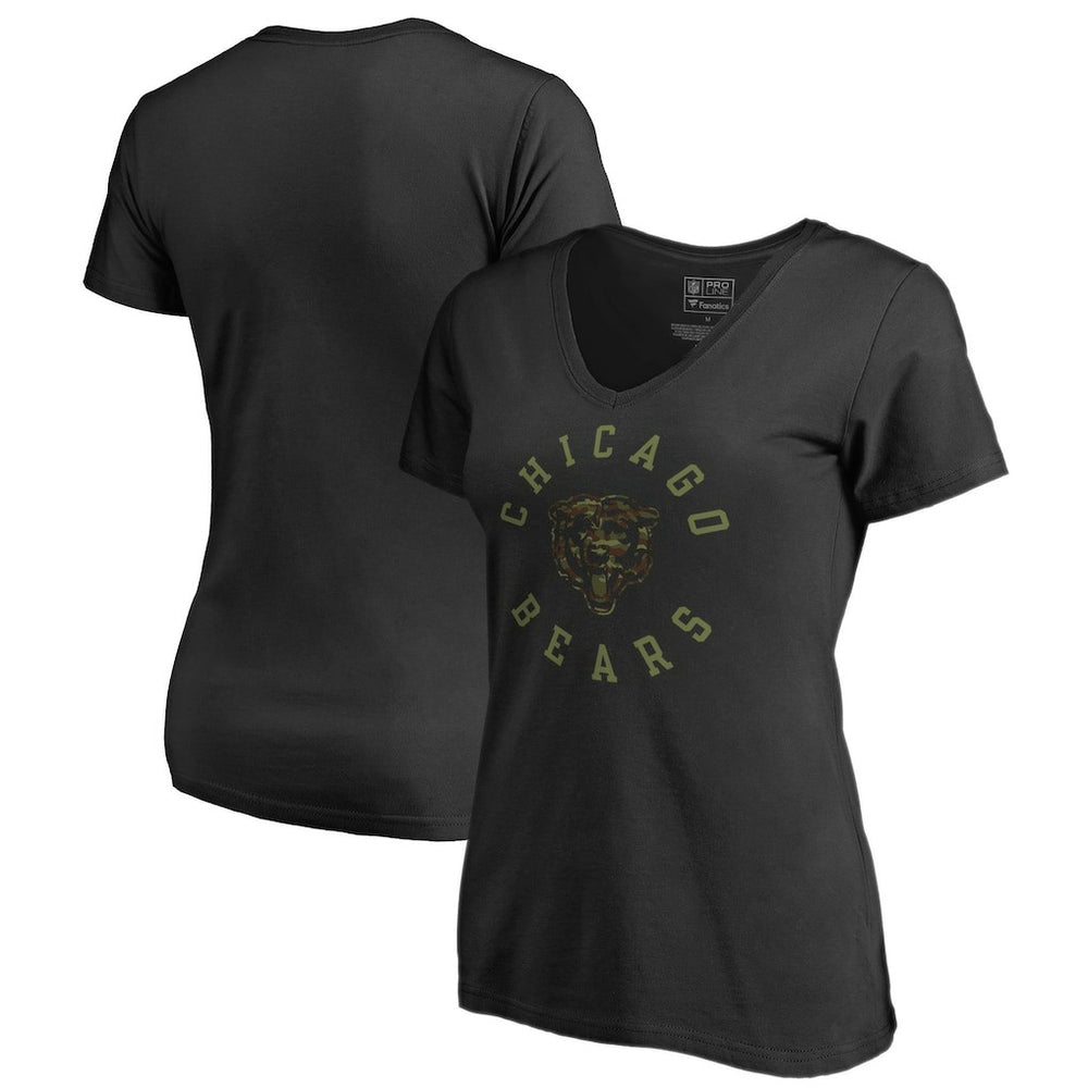 Chicago Bears Women's Camo Collection Liberty V-Neck T-Shirt - Black outlet