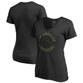 Los Angeles Chargers Women's Camo Collection Liberty V-Neck T-Shirt - Black on sale