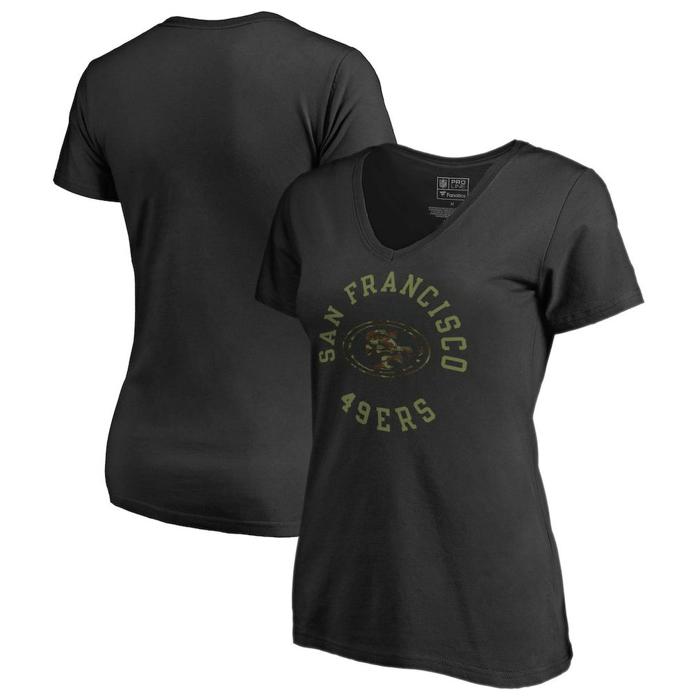 San Francisco 49ers Women's Camo Collection Liberty V-Neck T-Shirt - Black discount
