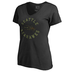 Seattle Seahawks Women's Camo Collection Liberty V-Neck T-Shirt - Black on sale