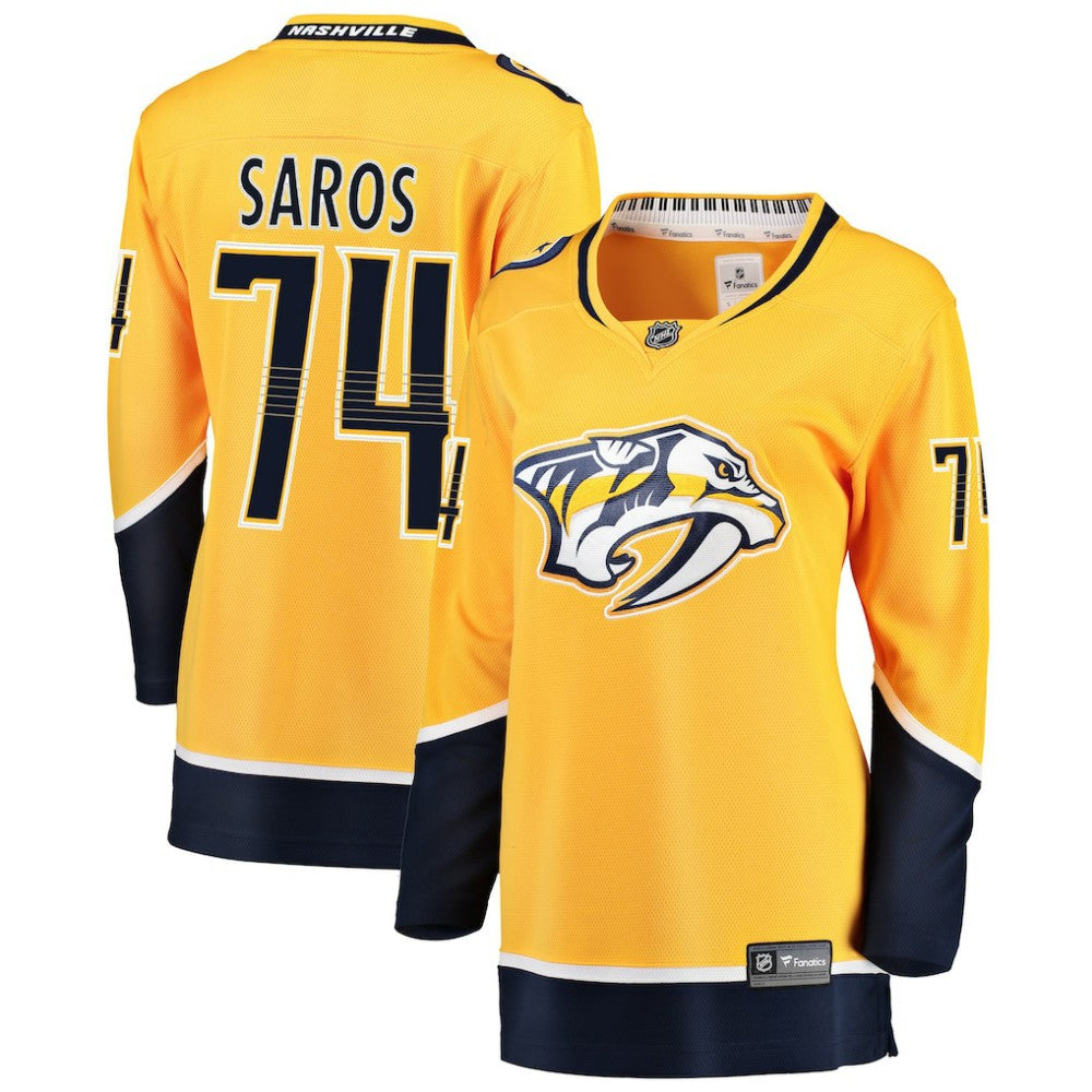 Juuse Saros Nashville Predators Fanatics Women's Breakaway Player Jersey Gold