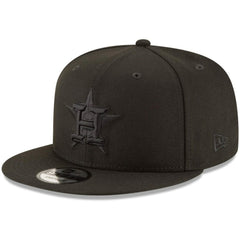 Houston Astros Black on Black 9FIFTY Team Snapback Adjustable Hat - Black | New Era