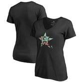 Houston Astros Women's Lovely V-Neck T-Shirt - Black