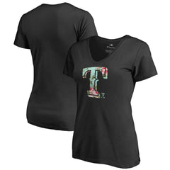Texas Rangers Women's Lovely V-Neck T-Shirt - Black