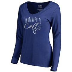 Indianapolis Colts Women's Graceful Long Sleeve V-Neck T-Shirt - Royal sale
