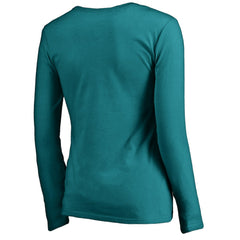 Miami Dolphins Women's Graceful Long Sleeve V-Neck T-Shirt - Aqua outlet