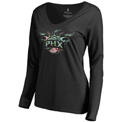Phoenix Suns Women's Lovely V-Neck Long Sleeve T-Shirt - Black on sale