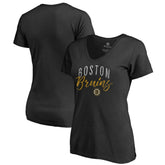 Boston Bruins Women's Graceful V-Neck T-Shirt Black