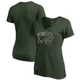 Minnesota Wild Women's Graceful V-Neck T-Shirt Green