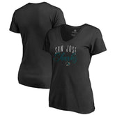 San Jose Sharks Women's Graceful V-Neck T-Shirt Black