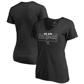 Colorado Rockies Women's We Are Icon V-Neck T-Shirt - Black