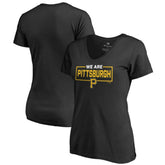 Pittsburgh Pirates Women's We Are Icon V-Neck T-Shirt - Black
