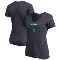 Seattle Mariners Women's We Are Icon V-Neck T-Shirt - Navy